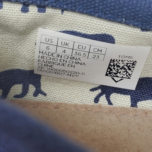 Toms Classic Blue Canvas Espadrille Slip On Flats Shoes Women's Size 6 - Picture 8 of 12